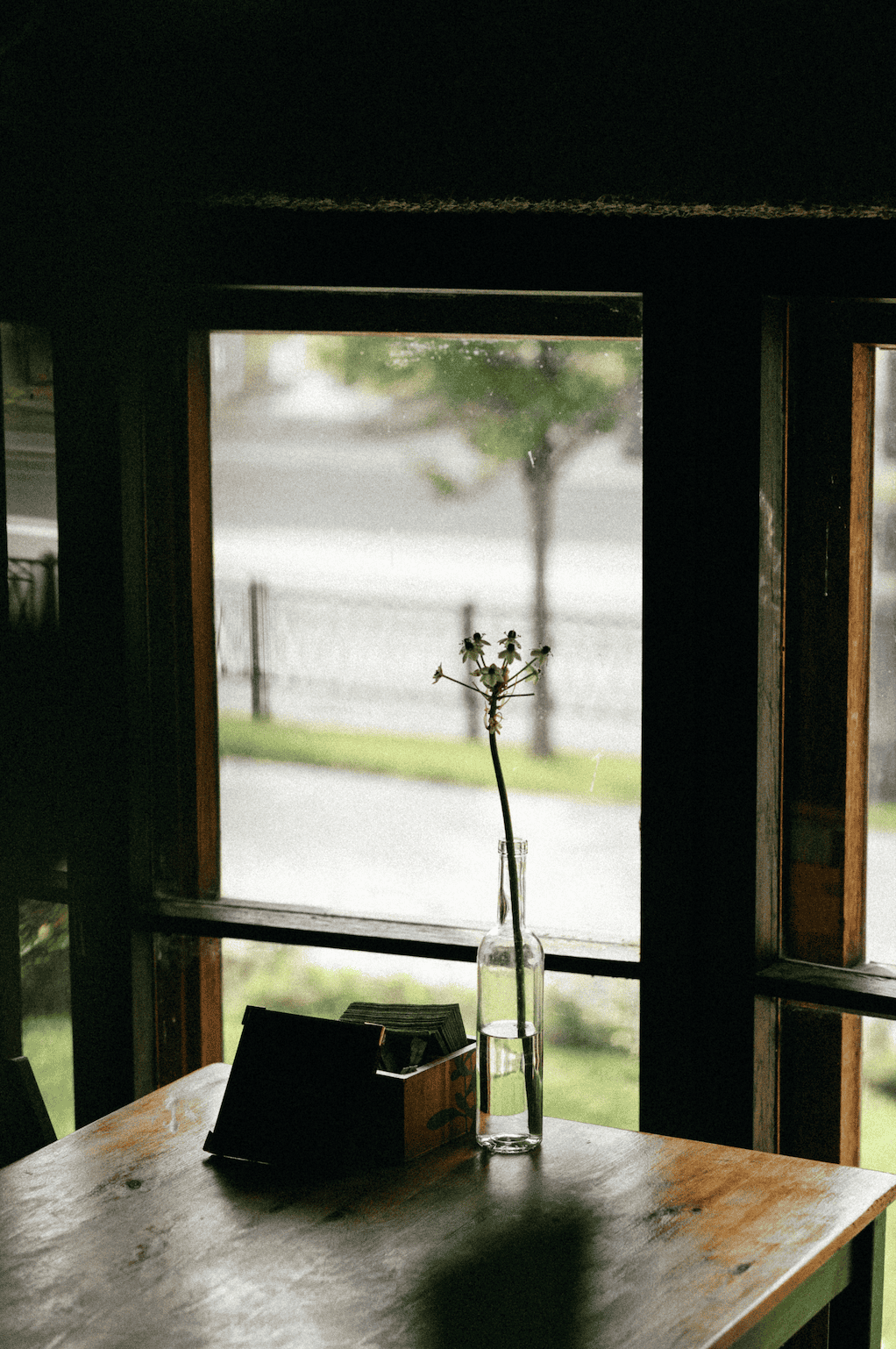 Restaurant table at a window